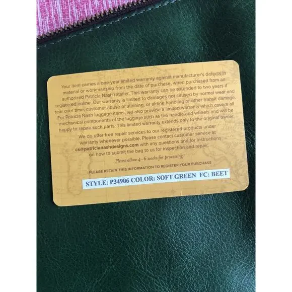 Patricia Nash Cassini Leather Wristlet Cosmetic Bag Deep Green P34906 - Picture 8 of 10